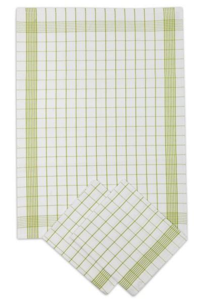 Bavlněné utěrky Pozitiv bílá-zelená 3ks, 50x70 cm
