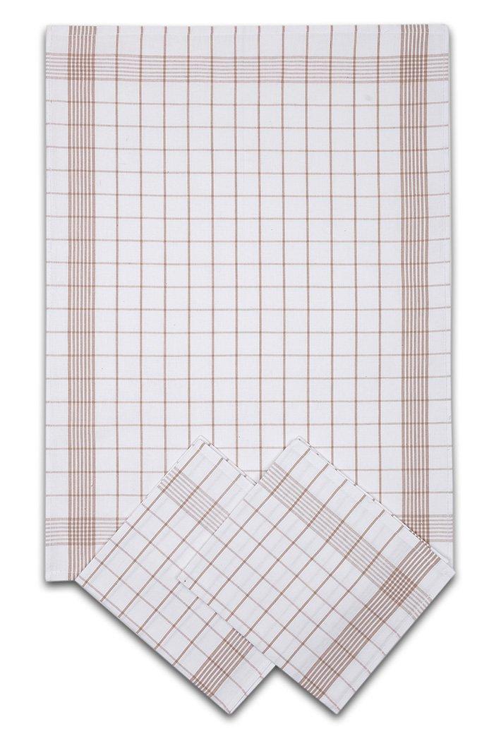 Bavlněné utěrky Pozitiv bílá-béžová 3ks, 50x70 cm